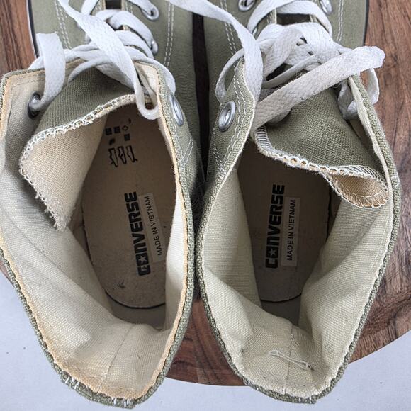 Converse Chuck Taylor All Star Mens Olive Green Size 12 Vintage High Top Shoes - Picture 8 of 10
